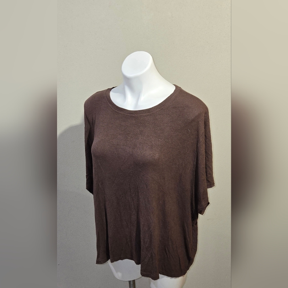 nuuds Ribbed Top Brown Women's Size XXL - Picture 2 of 4